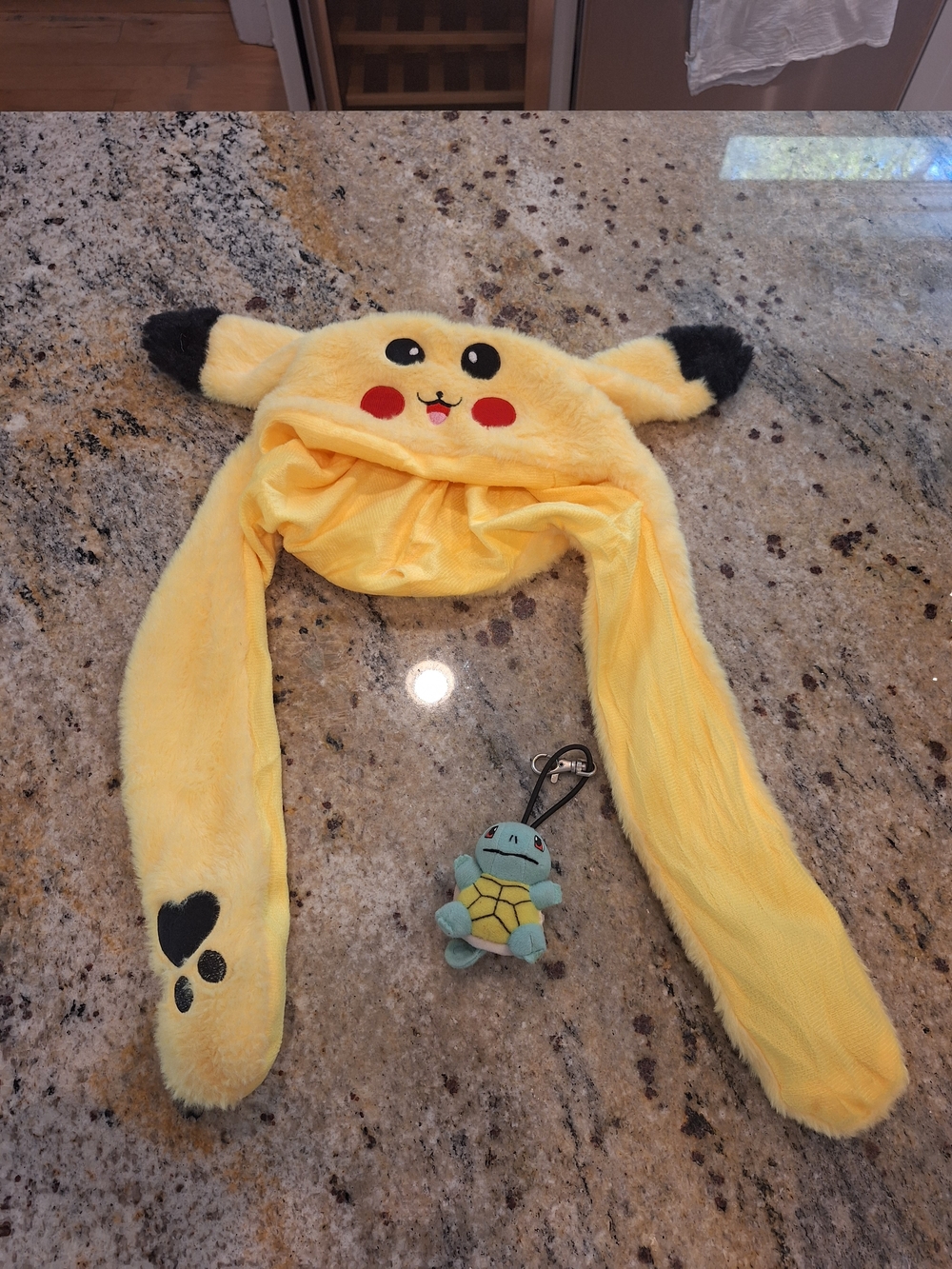 Yellow PikachuPlush Hat with Keychain